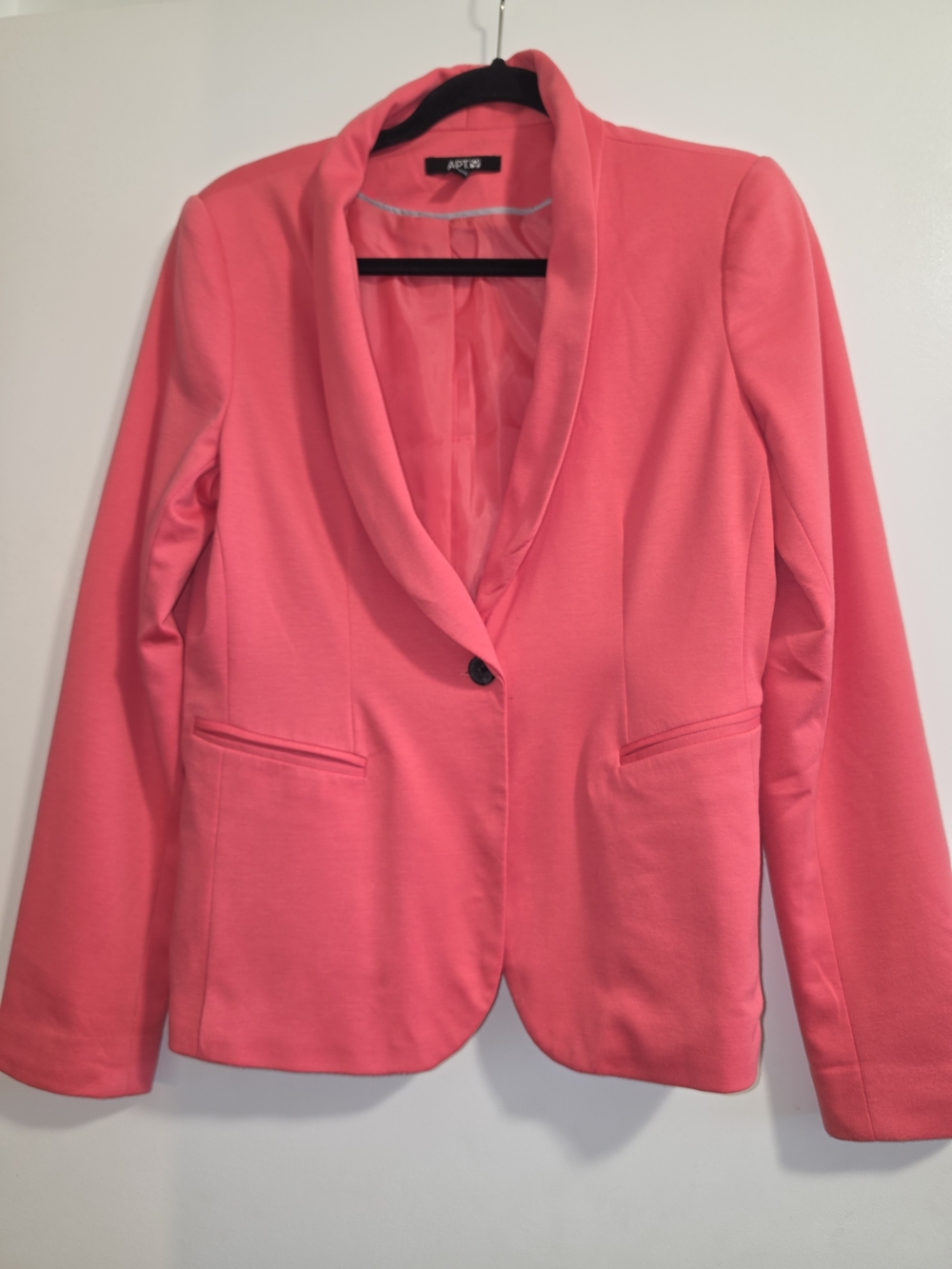 Apt. 9 Coral-Pink Shawl Collar Single-Button Blazer